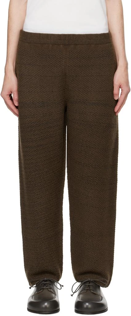 Homme Plissé Issey Miyake Brown Rustic Knit Sweatpants 1