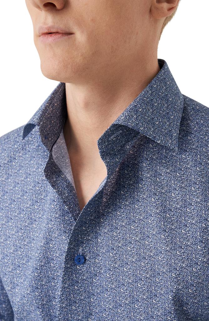 Eton Slim Fit Micro Paisley Cotton Twill Dress Shirt