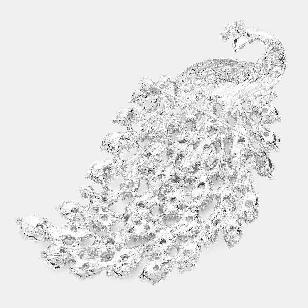 FASHNZFAB Bubble Stone Cluster Peacock Pin Brooch 2