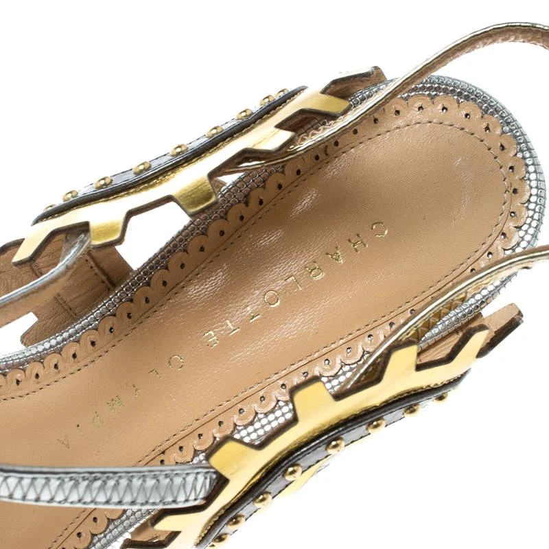 Charlotte Olympia Charlotte Olympia Multicolor Leather Studded Ankle Strap Sandals Size 37 7