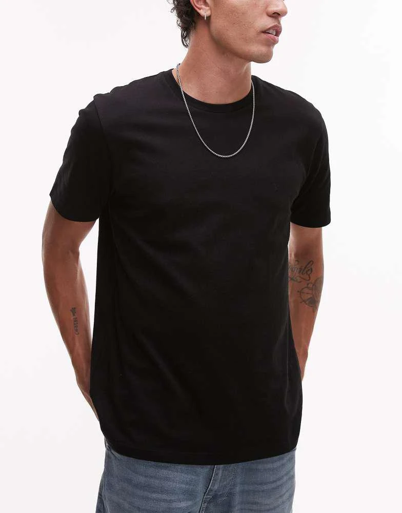 Topman Topman 3 pack regular fit t-shirt in black, khaki and burgundy 2