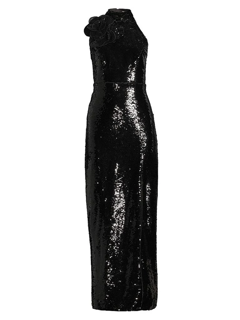 Milly Sabine Sequined Rosette Column Gown 1