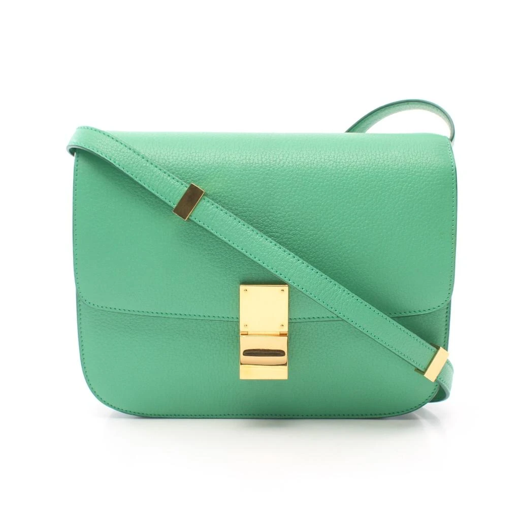Celine Classic Box Medium Shoulder Bag Leather Light Green