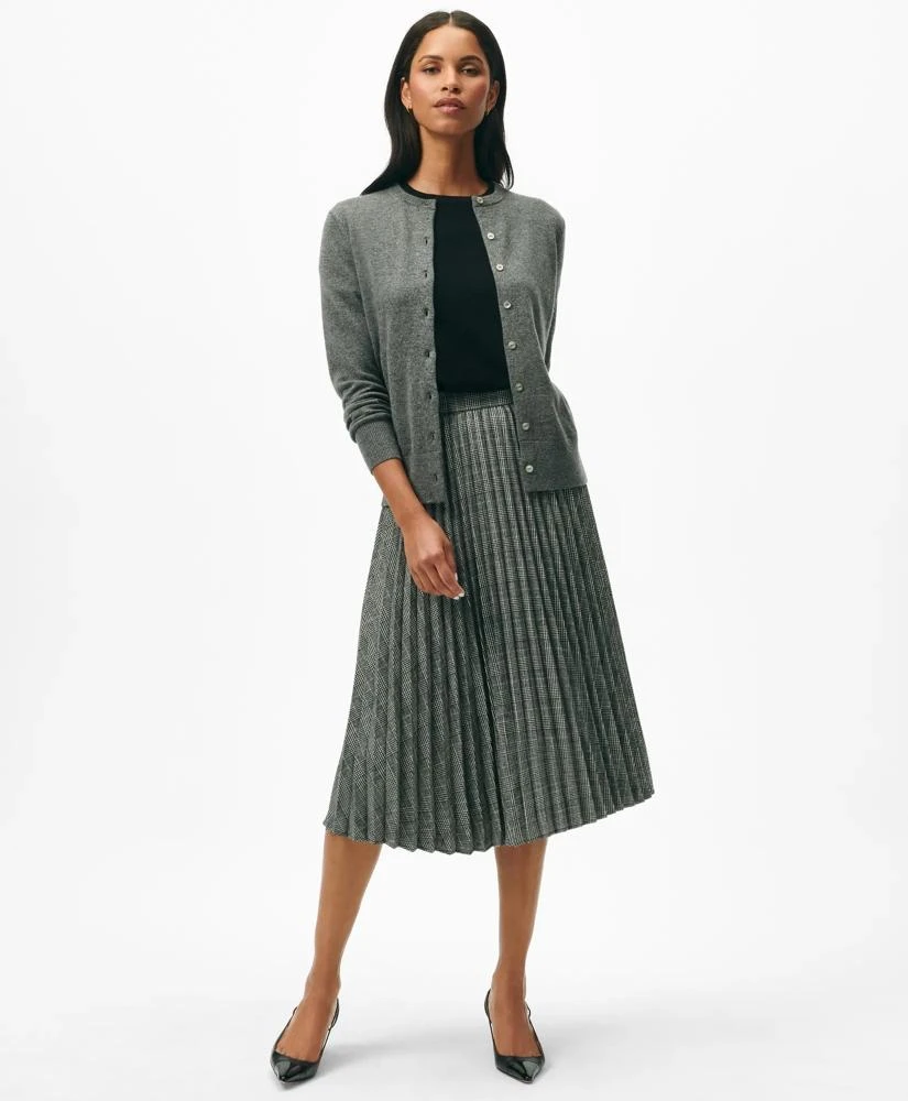 Brooks Brothers Pleated A-Line Skirt in Glen Plaid Wool Blend 1