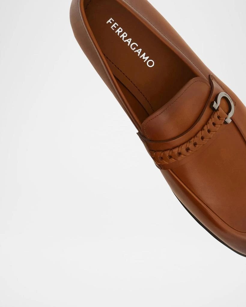 Salvatore Ferragamo Men
s Antigua Gancio Leather Loafers 6