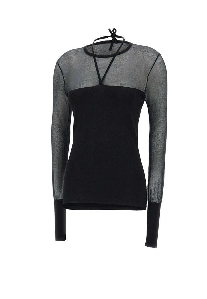ANDREA ADAMO Andrea Adamo Sheer Panel Sweater 1