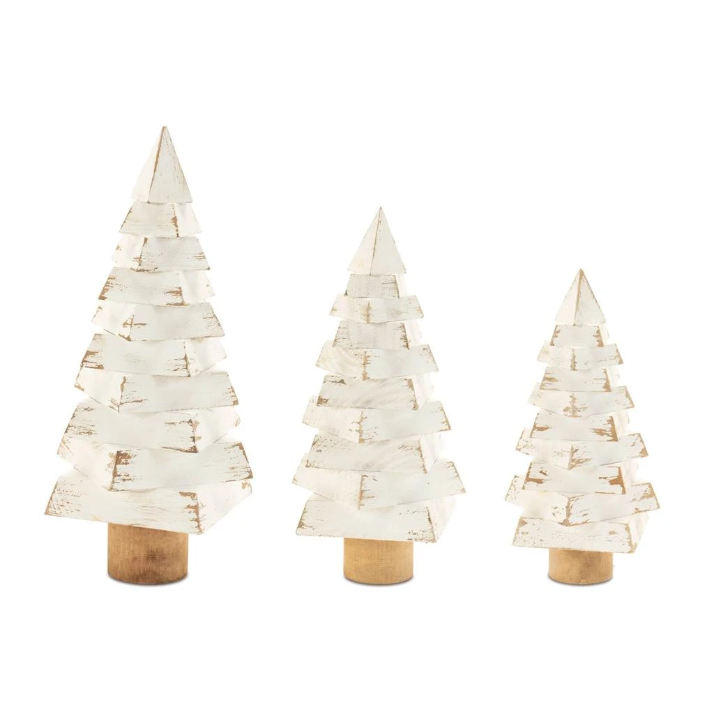 Hivvago Modern Wood Pine Tree (Set of 3)