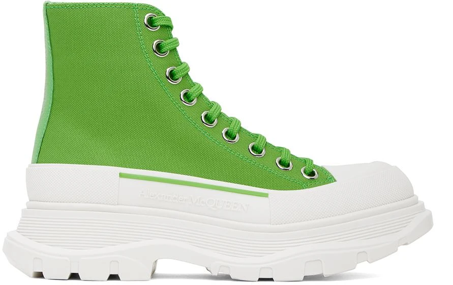 Alexander McQueen Green Tread Slick High Sneakers 1