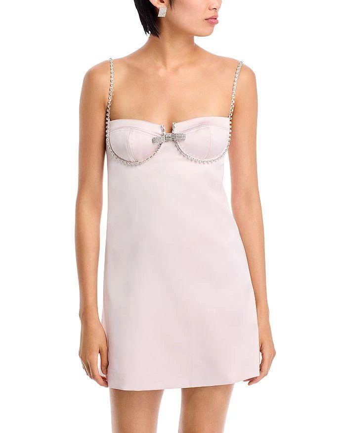 Self Portrait Satin Diamante Mini Dress 1