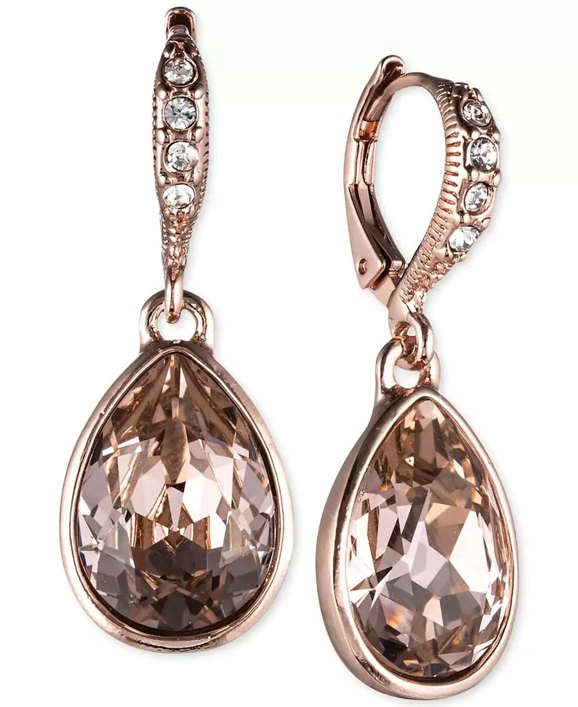 Givenchy Rose Gold-Tone Crystal Drop Earrings 1