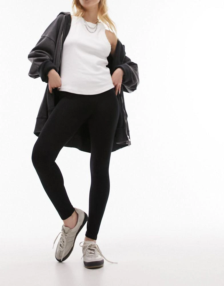Topshop Petite Topshop Petite high waisted legging in black 2
