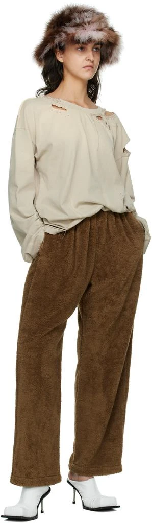 Acne Studios Brown Teddy Lounge Pants 4