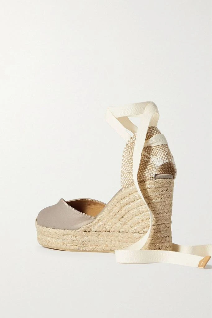 CASTAÑER Chiara 80 satin and canvas wedge espadrilles 3