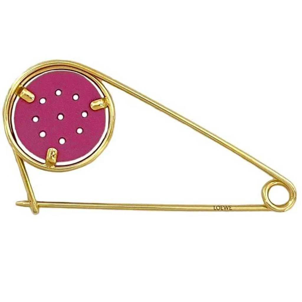 Loewe Leather Metal Pin Brooch (Pre-Owned)