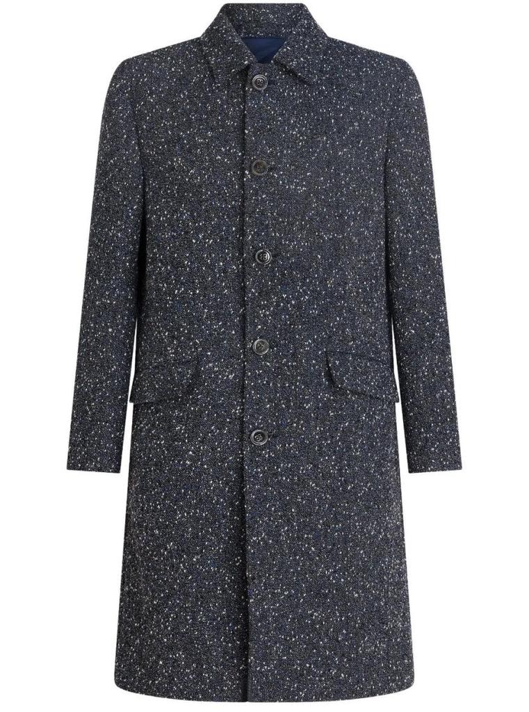 ETRO Mid-Length Textured Wool-Cashmere Etro Coat