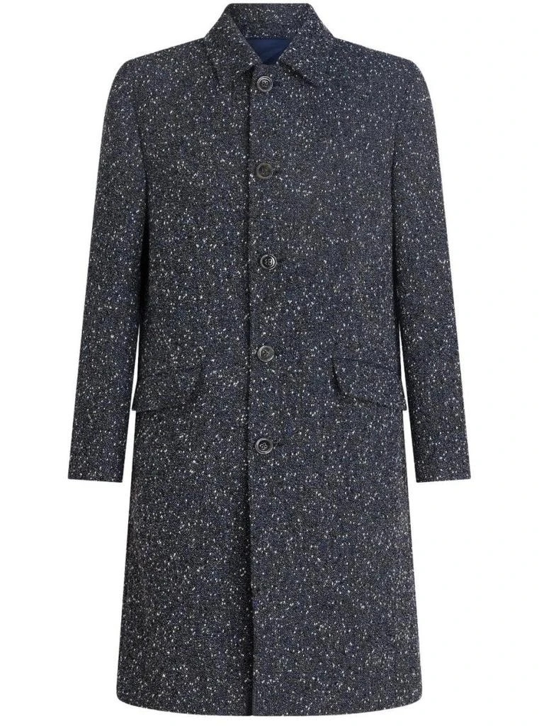 ETRO Mid-Length Textured Wool-Cashmere Etro Coat 1