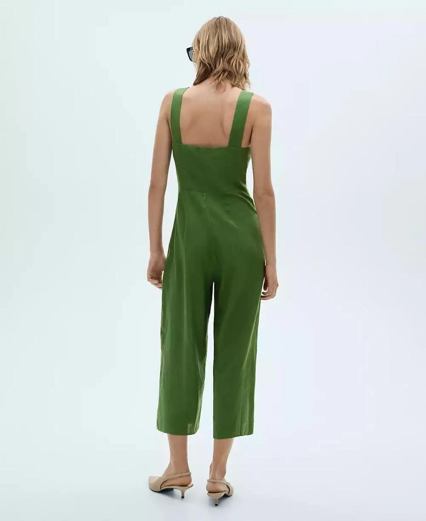 Mango Women's Straight Fit Linen Blend Jumpsuit 4