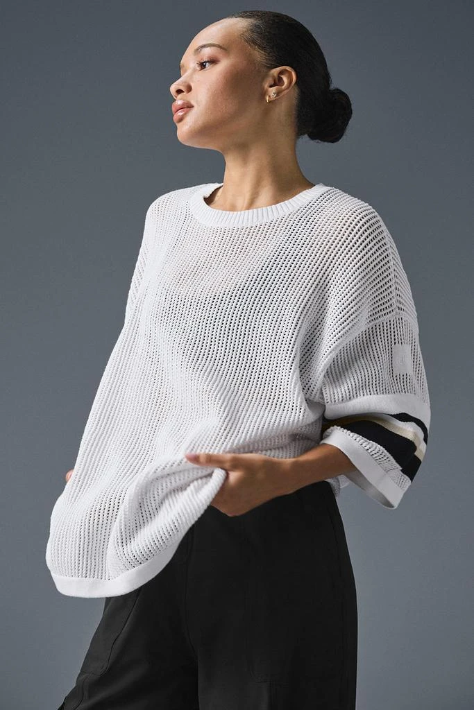 Alo Open Knit Playoff Jersey - White/Bone 5