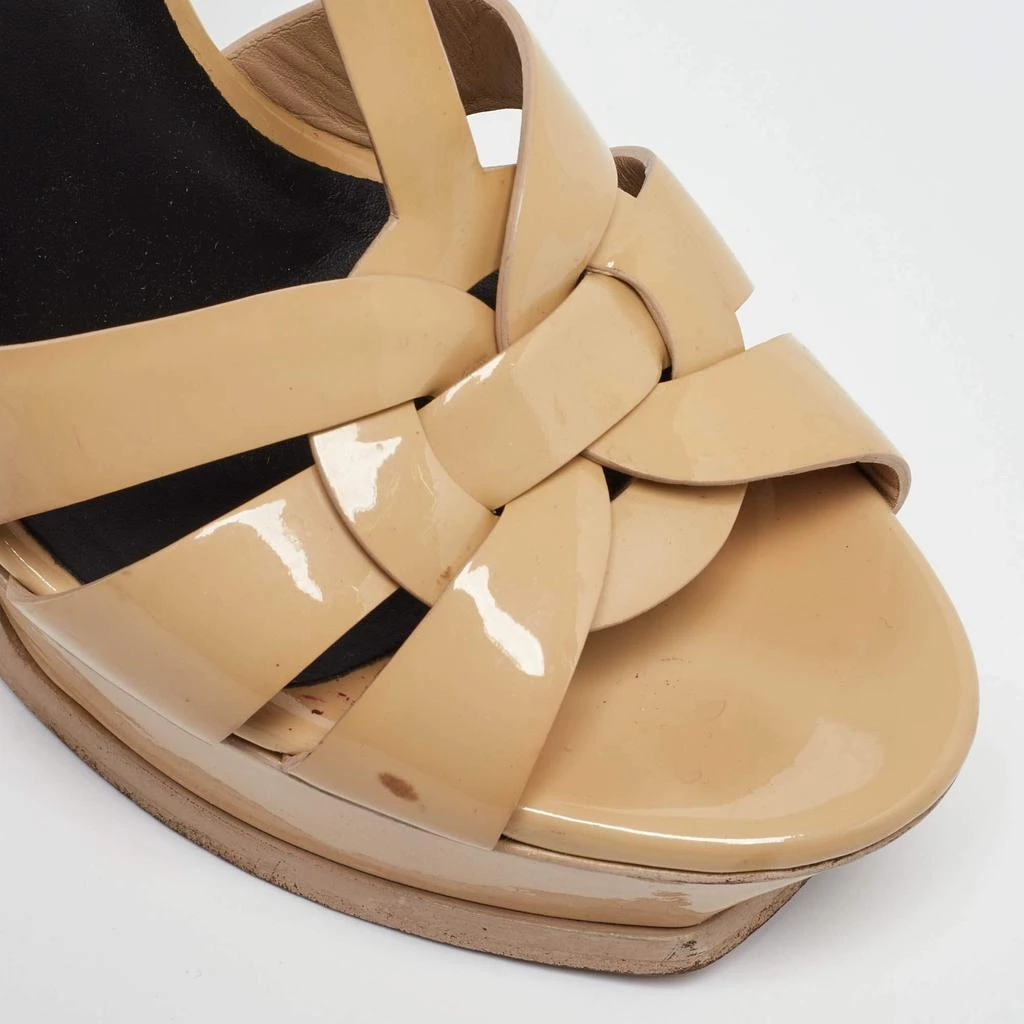 Yves Saint Laurent Saint Laurent Beige Patent Leather Tribute Sandals Size 38 7