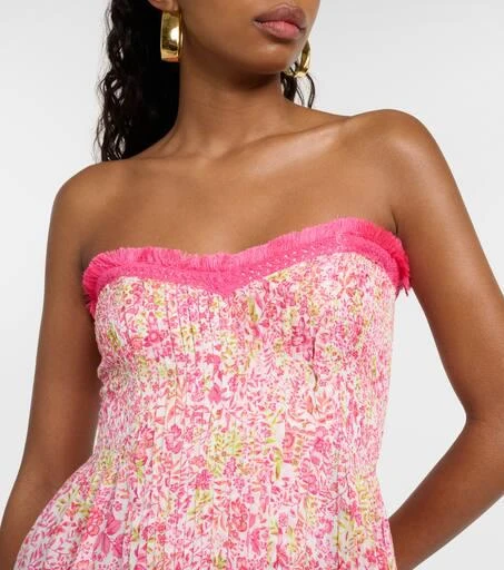 Poupette St Barth Claire floral strapless minidress 4