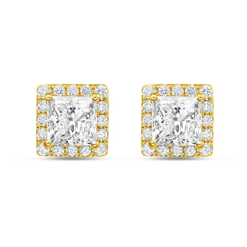 Diana M Jewels 14KT YELLOW GOLD LAB GROWN FASHION EARRINGS WEIGHING 8.00 CTS TW