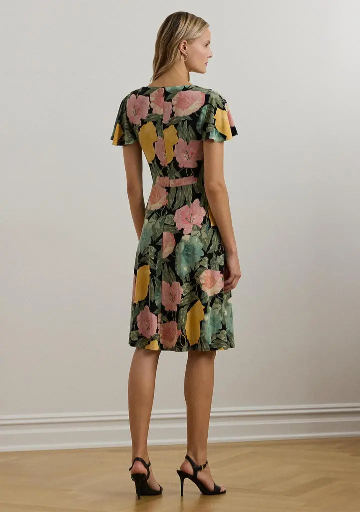 Ralph Lauren Women's Floral Stretch Jersey Surplice Dress 2