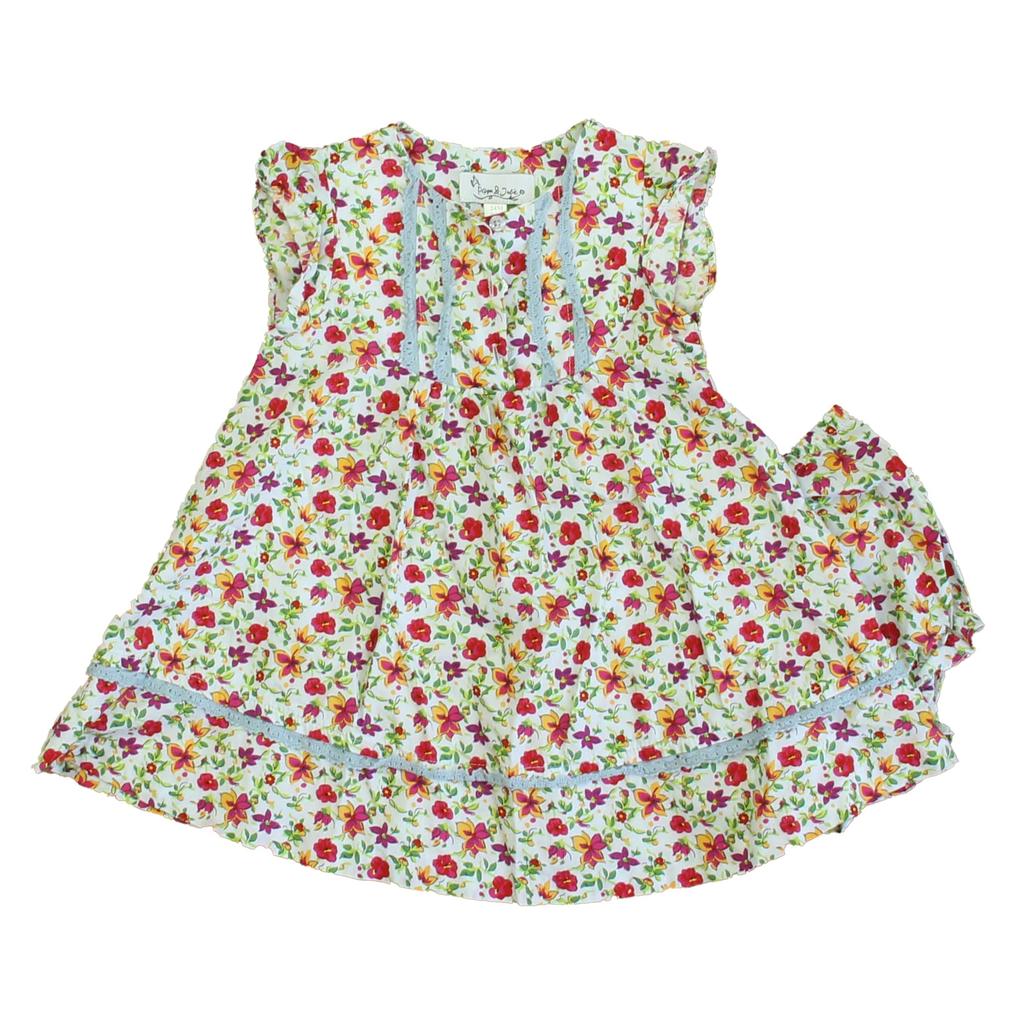 Pippa & Julie Girls White | Pink Floral Dress