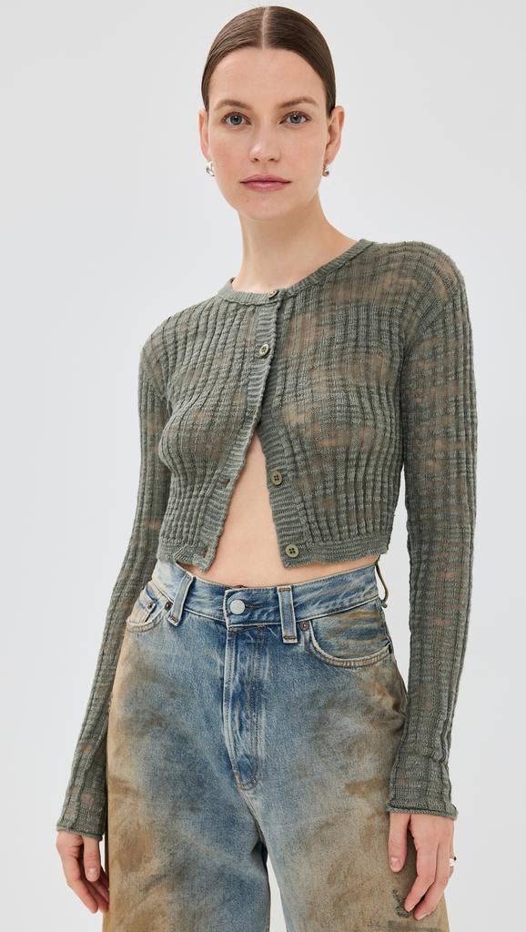 Acne Studios Slub Linen Short Cardigan