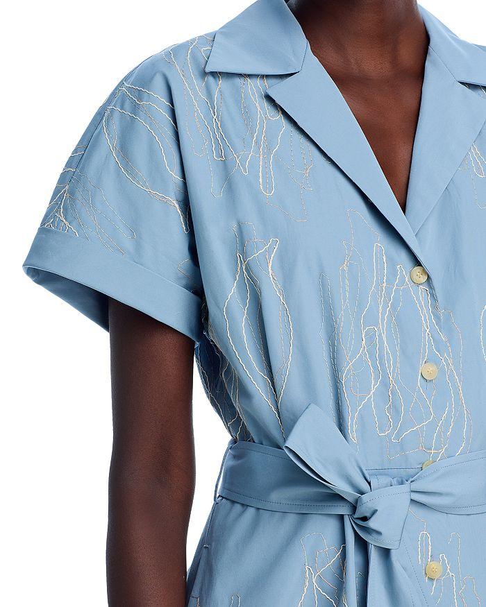 Lafayette 148 New York Embroidered Notch Lapel Midi Dress