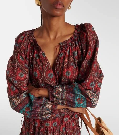 Ulla Johnson Silva printed cotton-blend blouse 4