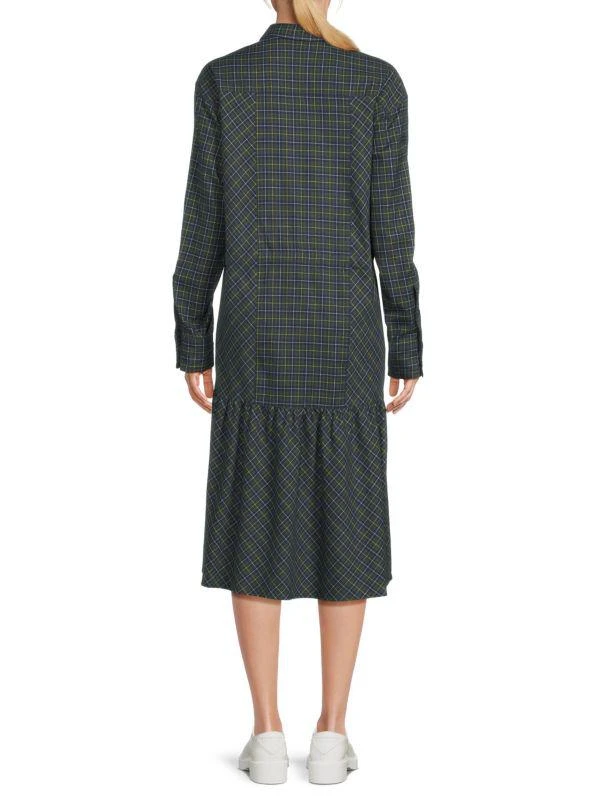 Kenzo Belted Plaid Midi Shirt Dress 2