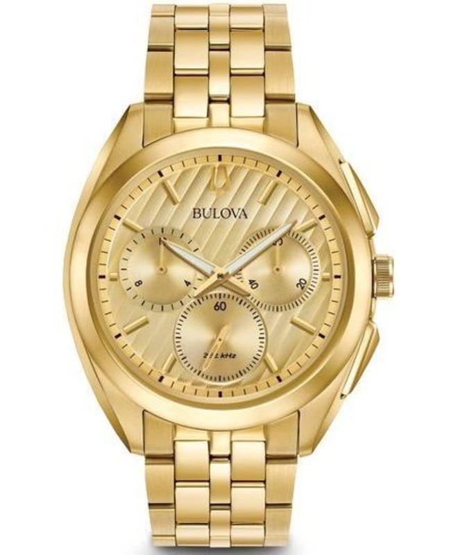 Bulova Bulova Curv Chronograph Yellow Gold Tone Stainless Steel Men's Watch 97A125