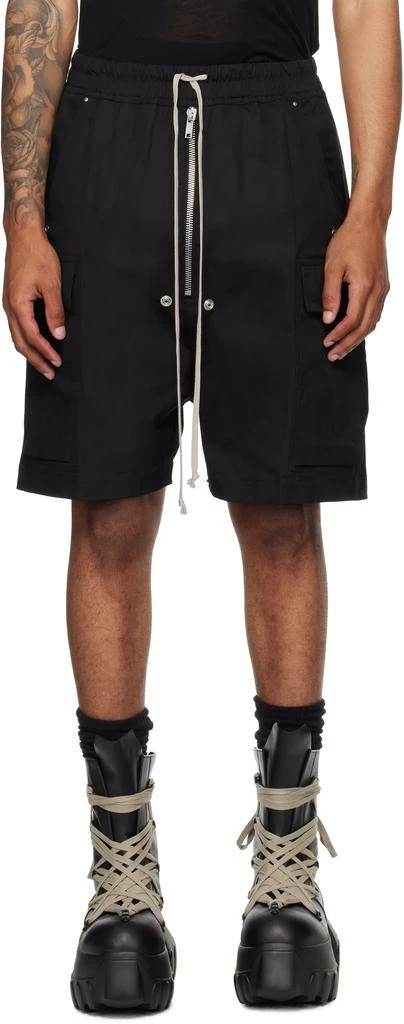 Rick Owens Black Concordians Cargobela Shorts 1