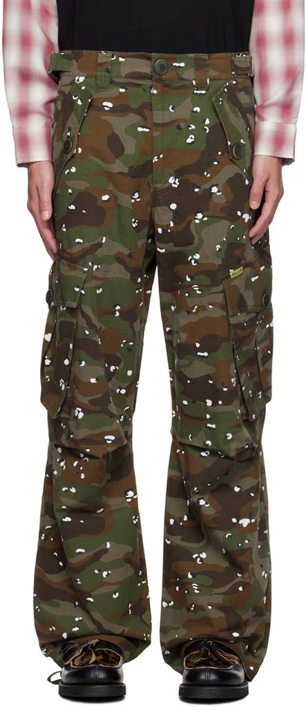 AFTER PRAY Khaki Military Camo Cargo Pants 1