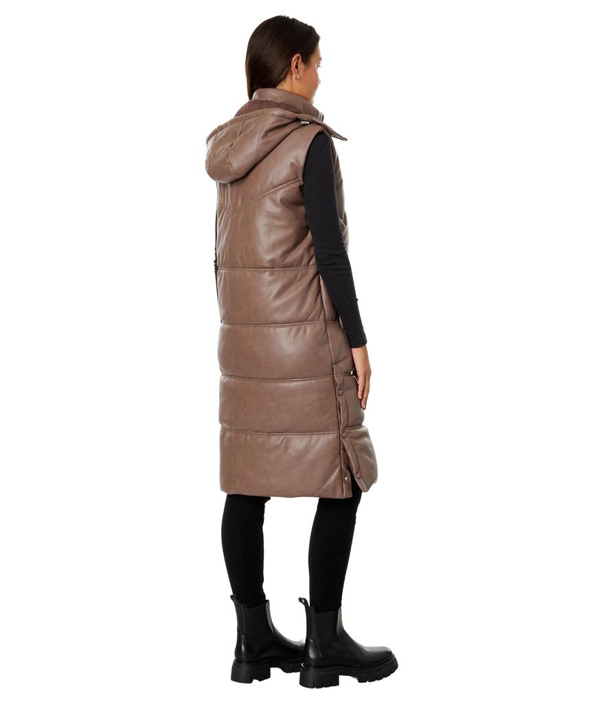 Avec Les Filles Faux Leather Puffer Vest