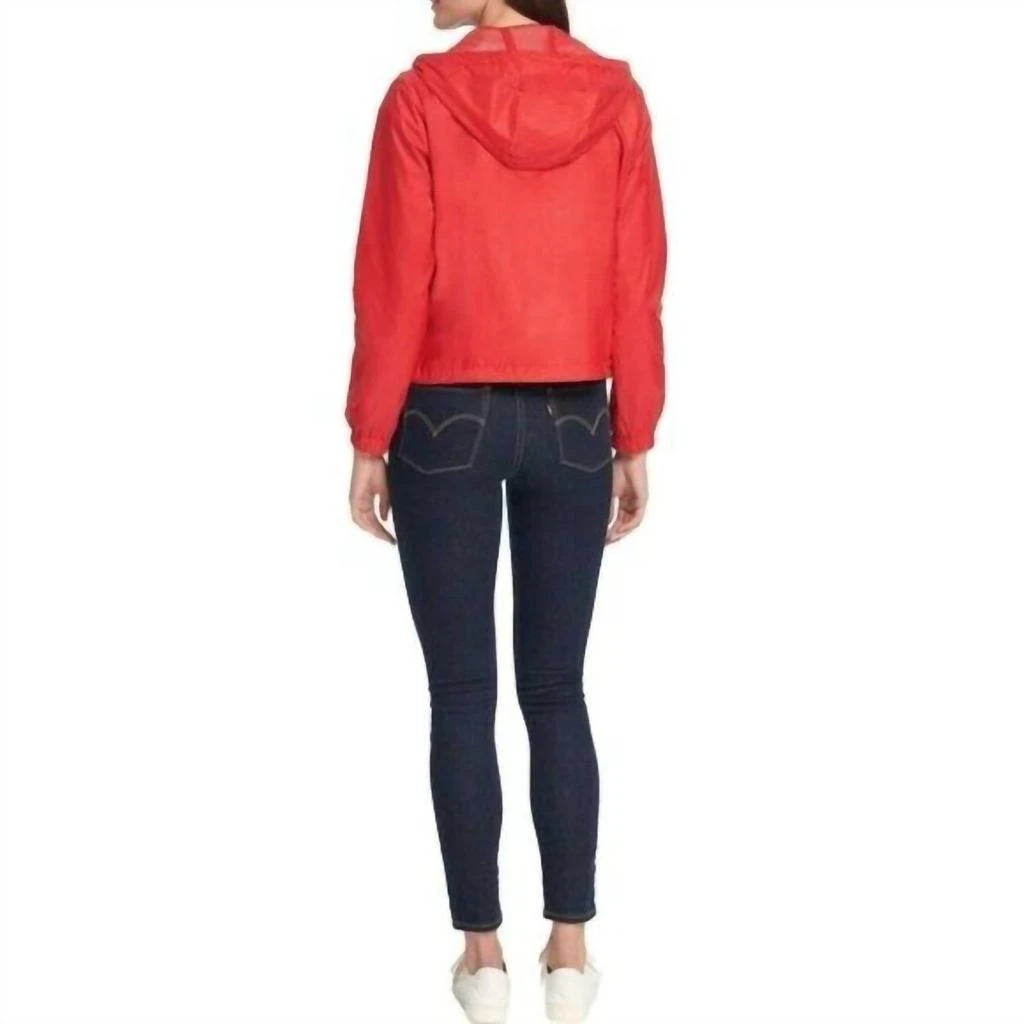 Levi's Nylon Windbreaker Hooded Zip Up Rain Jacket In Red 3