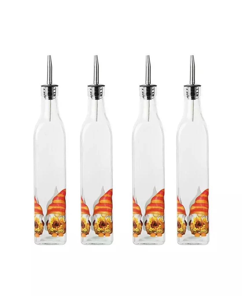 American Atelier Set of 4 Glass Oil Bottles, Gnomes 1