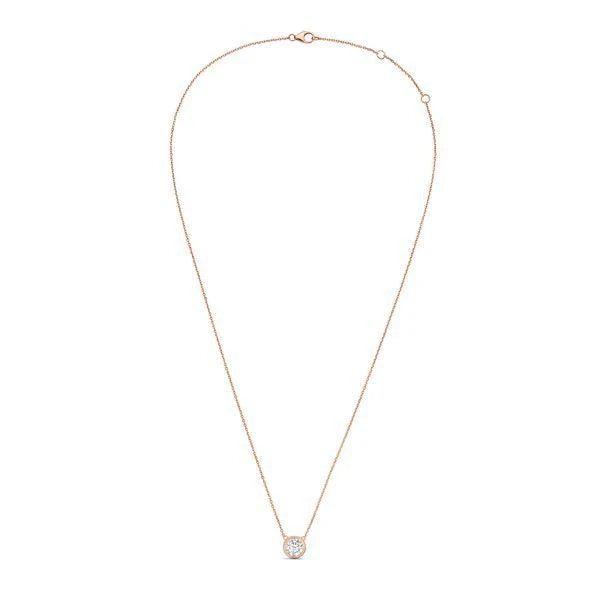 Diana M Jewels 14kt rose gold lab grown round diamond cut bezel pendant weighing 3.00 ct 2