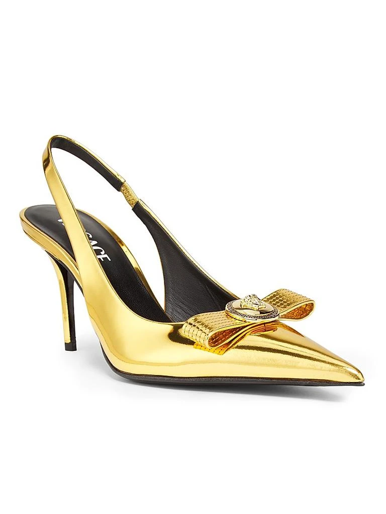 Versace Metallic Leather 85MM Sling-Back Pumps 2