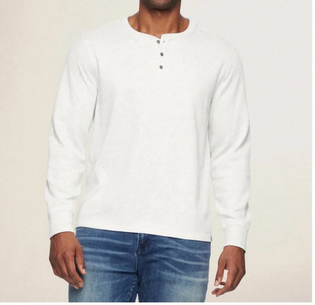Flags 
Anthem Chatsworth Soft Waffle Henley Tee In Cream