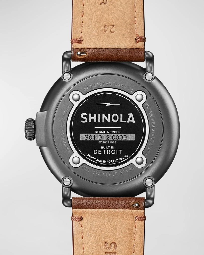 Shinola Men's Runwell Leather-Strap Watch, 47mm 4