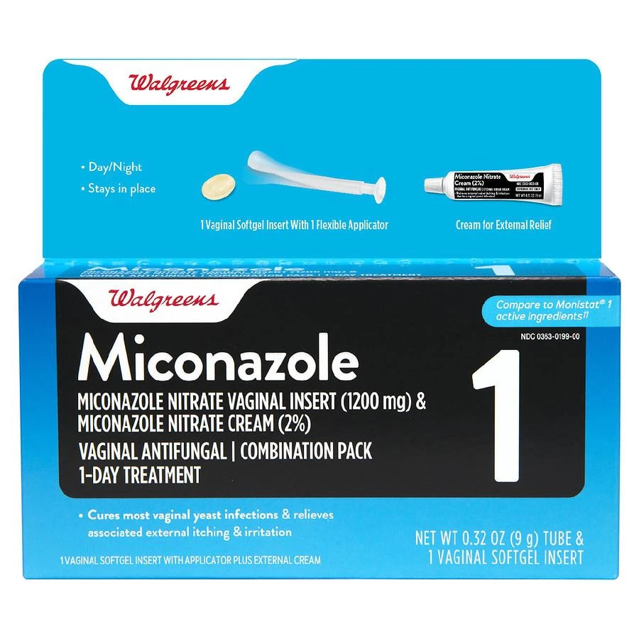 Walgreens Miconazole 1, Miconazole Nitrate Vaginal Insert and Miconazole Nitrate Cream 1