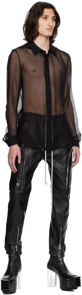 Rick Owens Black Bauhaus Leather Cargo Pants 4