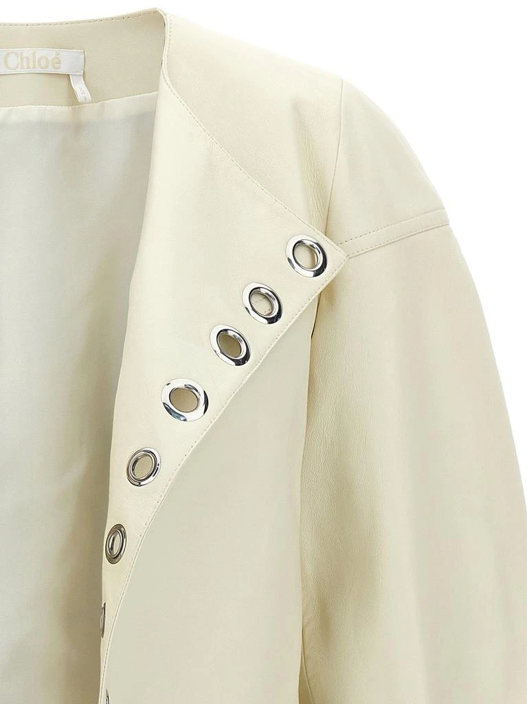 Chloé Chloé Boxy Cropped Leather Jacket 3