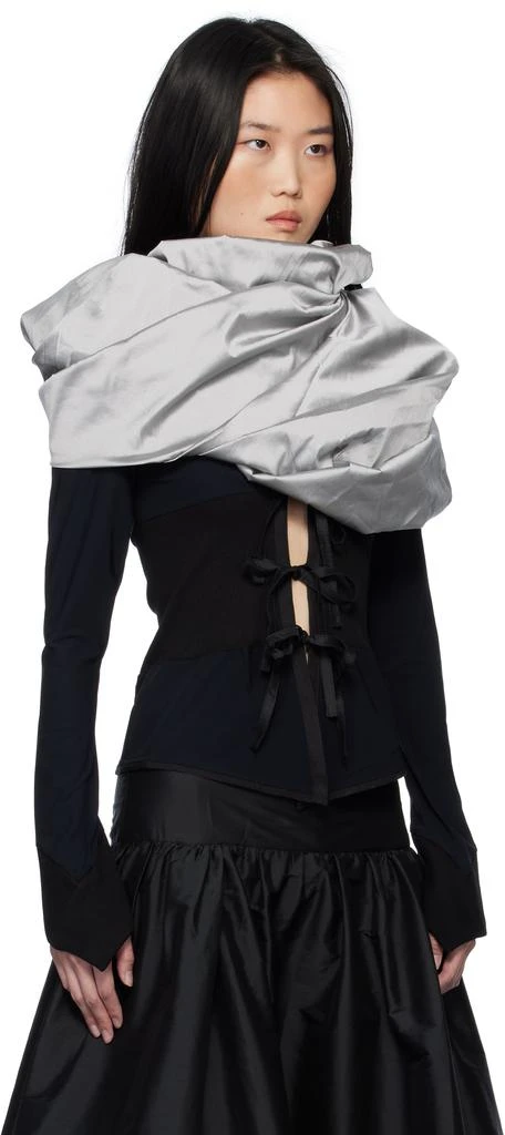 PAULA CANOVAS DEL VAS Black & Grey Puff Cardigan 2