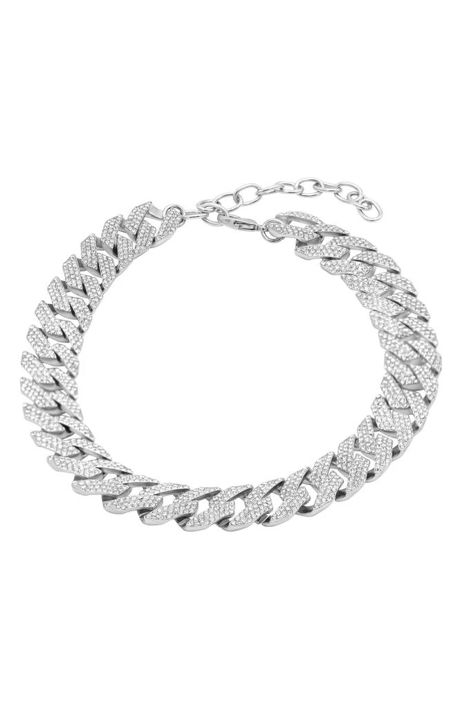 ADORNIA Pavé Cubic Zirconia Curb Chain Choker Necklace