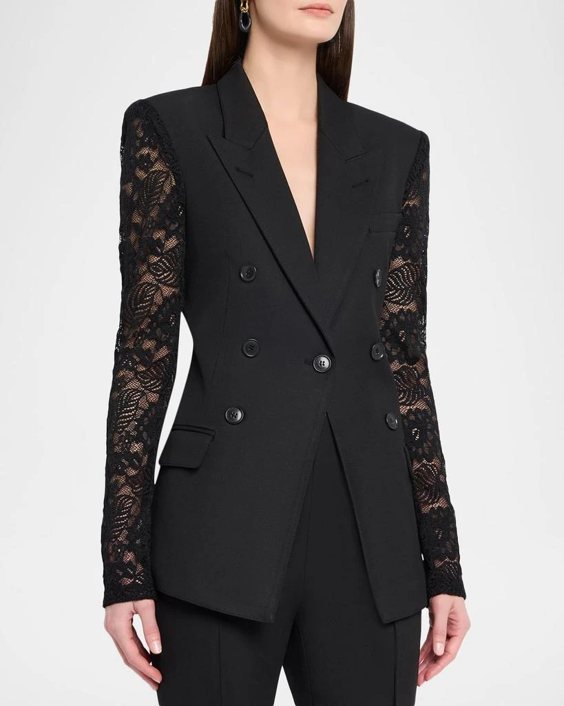 Smythe Single-Breasted Blazer with Lace Sleeves 4