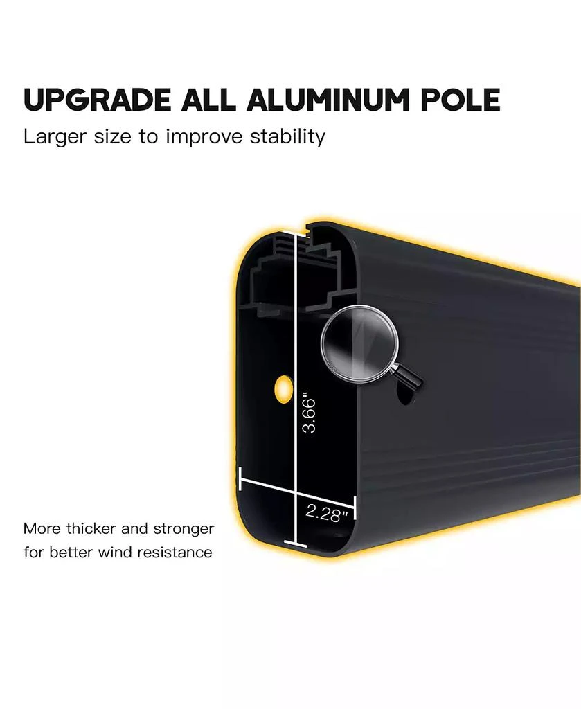 Boyel Living 10x13 ft. 360 B0; Rotation Square Cantilever Patio Umbrella with Bluetooth Speaker and LED Light 7