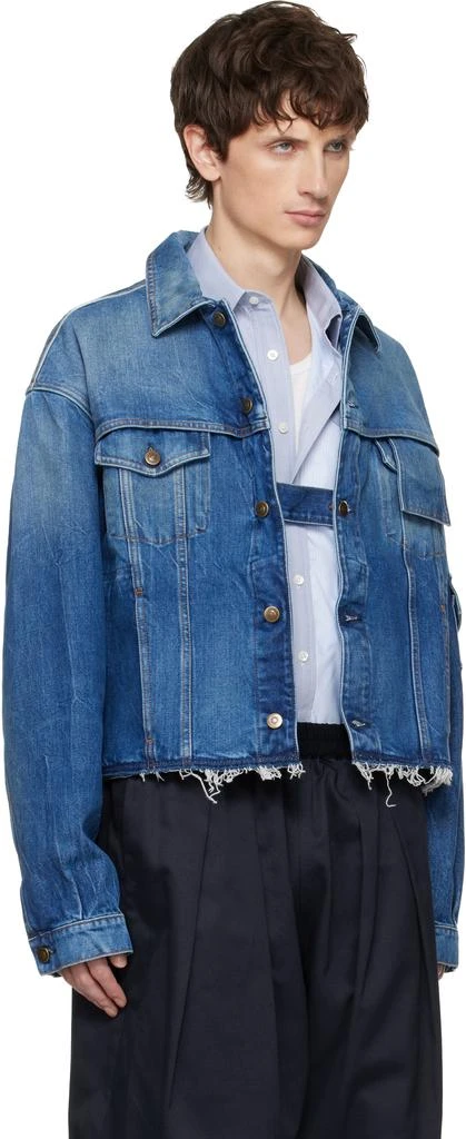 MAISON MARGIELA Blue Frayed Denim Jacket 2