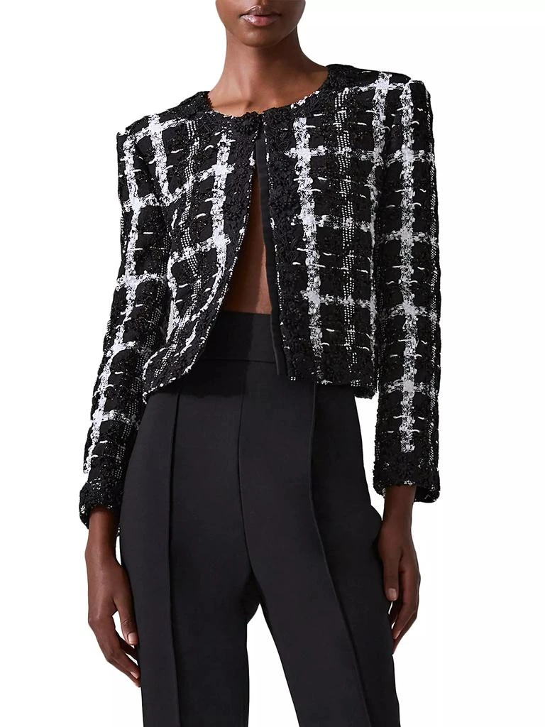 Carolina Herrera Tweed Collarless Jacket 3